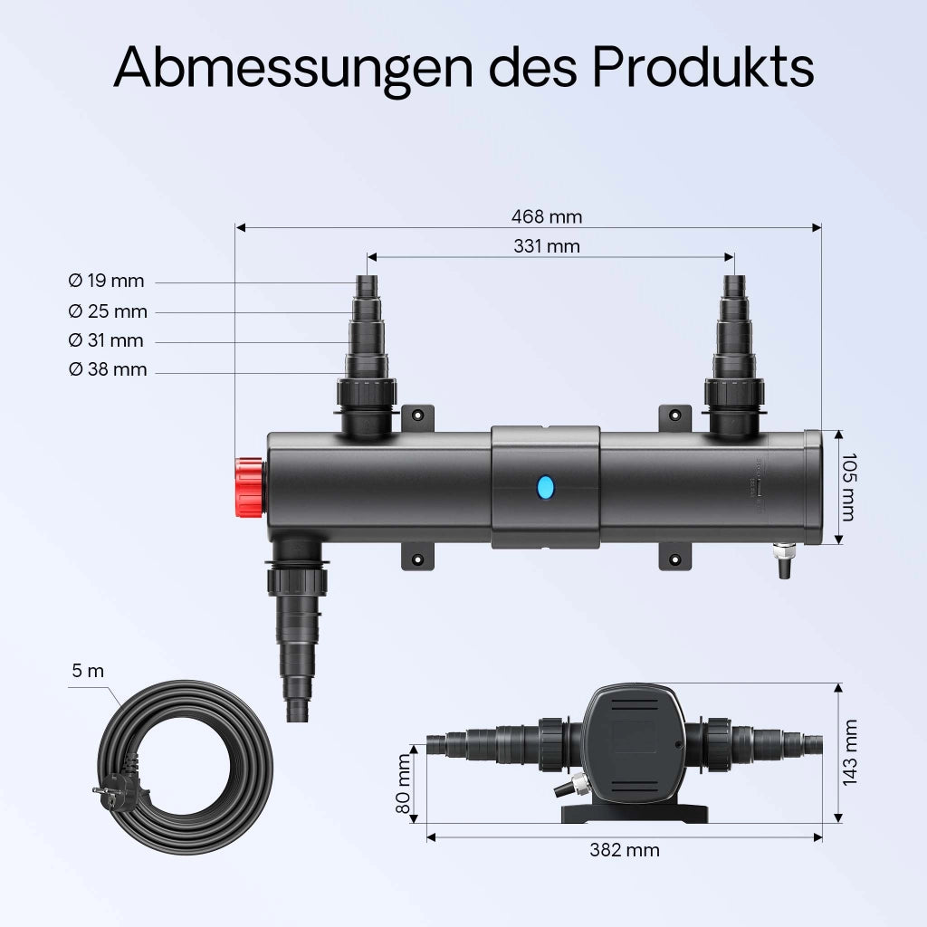 CUV-224 Chiarificatore acqua per laghetti Filtro luminoso 24W