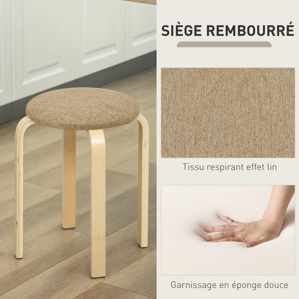 Set 4 sgabelli impilabili ¨C zephmum ¨C 40x40x45 kaki