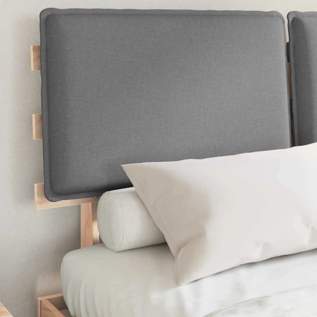 Letto con Testiera Rivestita Grigio chiaro 150 x 200 cm