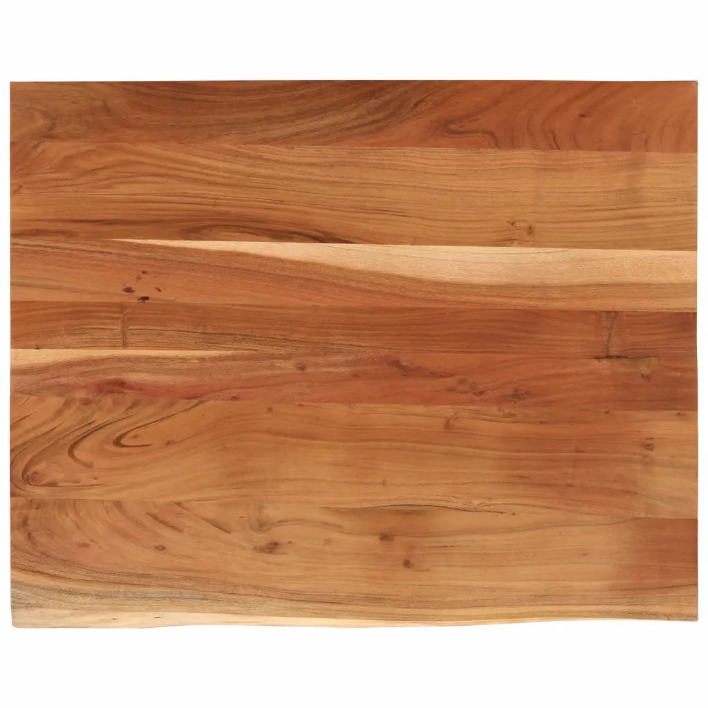 Piano Scrivania 100x80x3,8 Rettangolare Legno Acacia Bordi Vivi 370316