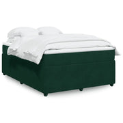 Giroletto a Molle con Materasso Verde Scuro 160x200 cm Velluto