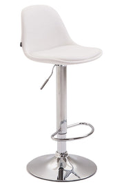 Sgabello di design KIEL in similpelle cromo,bianco