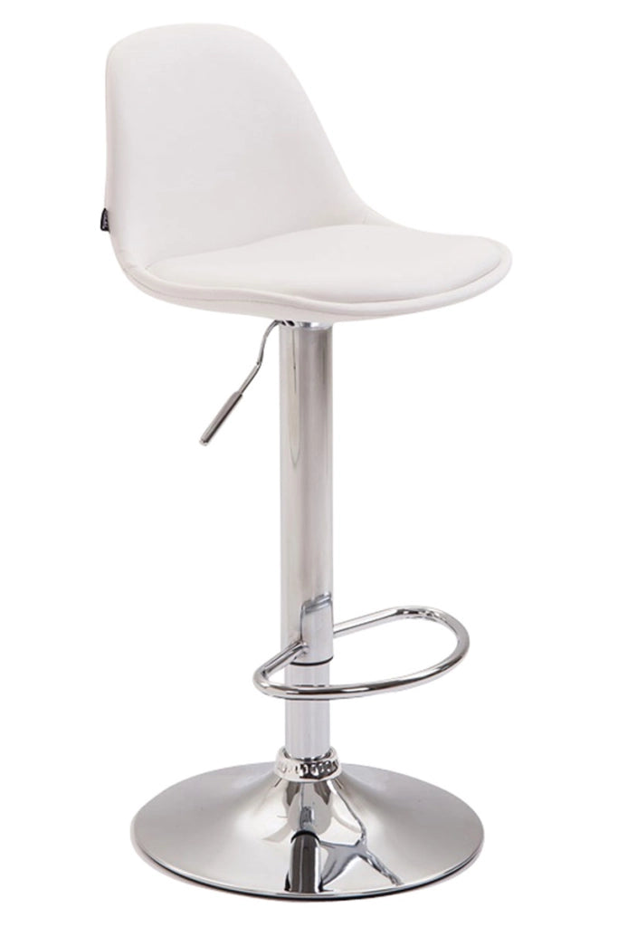 Sgabello di design KIEL in similpelle cromo,bianco