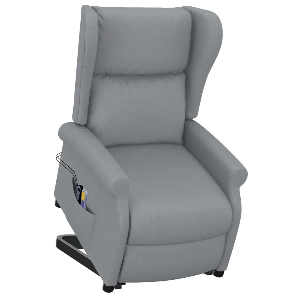 Poltrona Alzapersona Massaggiante Grigio Chiaro Tessuto 289740