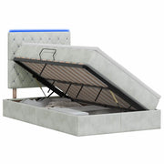 Letto con contenitore LED e materasso Grigio Chiaro 3460062