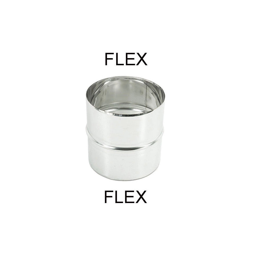 Manicotto giunzione da 230mm raccordo mm inox per unire tubo flessibile a tubo flessibile