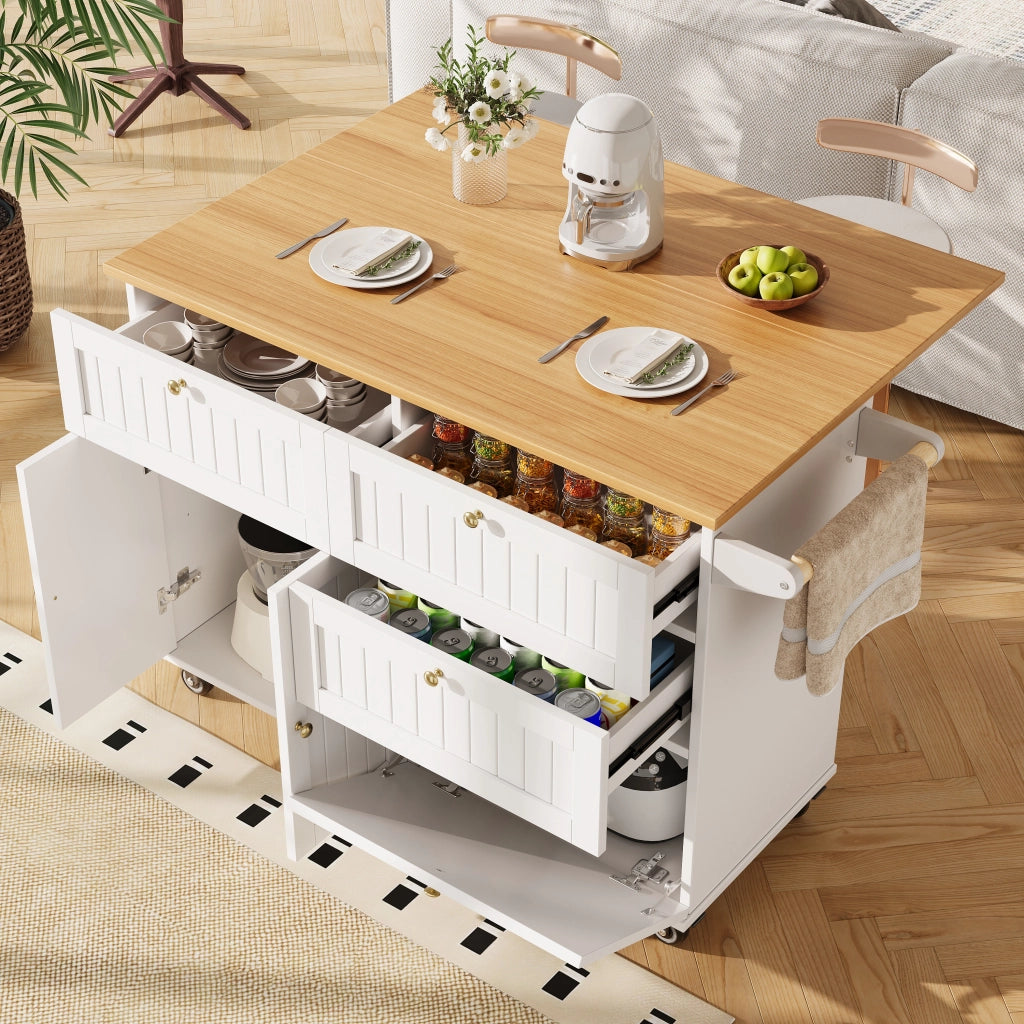 CARRELLO CUCINA 133 x 37,3 x 88 cm MDF Bianco