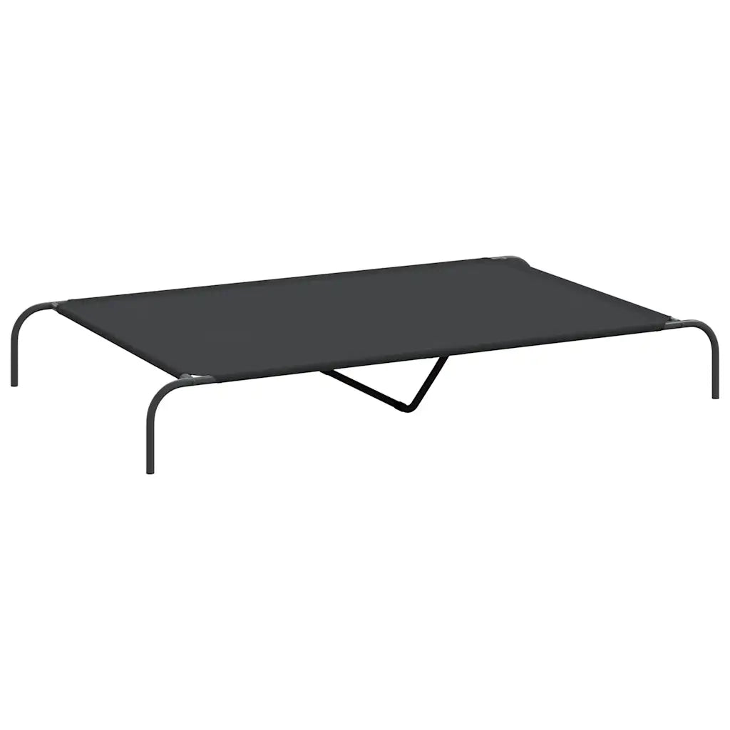 Cuccia per Cani Rialzata Nera 150x90x20cm Tela Oxford e Acciaio 42000841