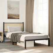 vidaXL Giroletto senza Materaso in Metallo Rovere Sonoma 100x190 cm