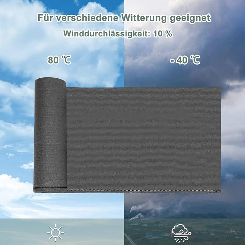 Rete Ombreggiante per Balcone 1,2x20 m in Tessuto HDPE da 150 g/m², Telo Frangivista Frangivento Stabilizzato ai Raggi UV per Recinzione, Giardino, Ringhiera, Fascette Incluse, Antracite