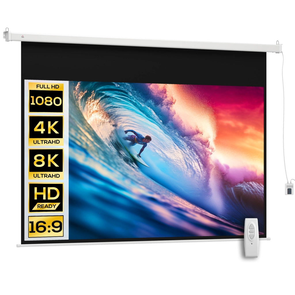Schermo proiezione 100 pollici ¨C Minimal ¨C 16:9 4K HD motorizzato elettrico parete soffitto telecomando