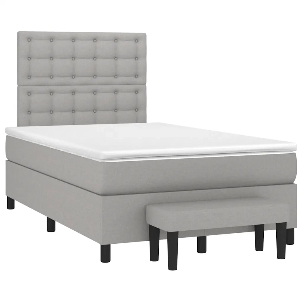 Giroletto a Molle con Materasso Grigio Chiaro 120x190cm Tessutocod mxl 92565
