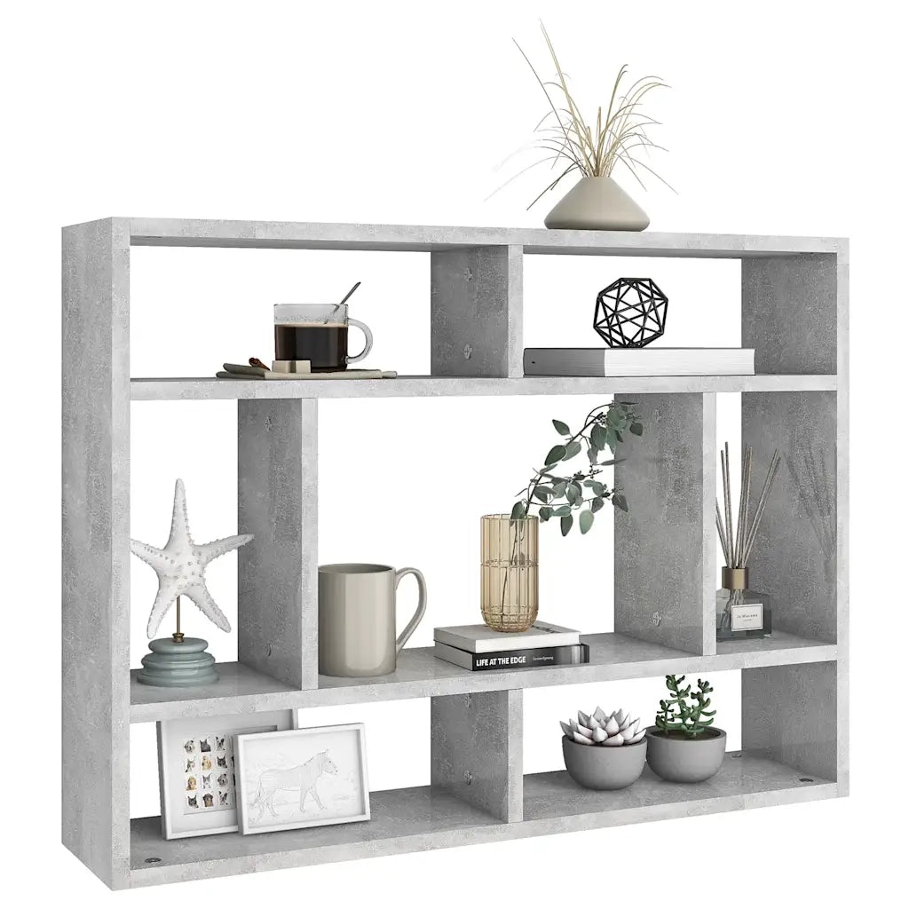Scaffale a Parete Grigio Cemento 75x16x55 cm Legno Multistrato 803006