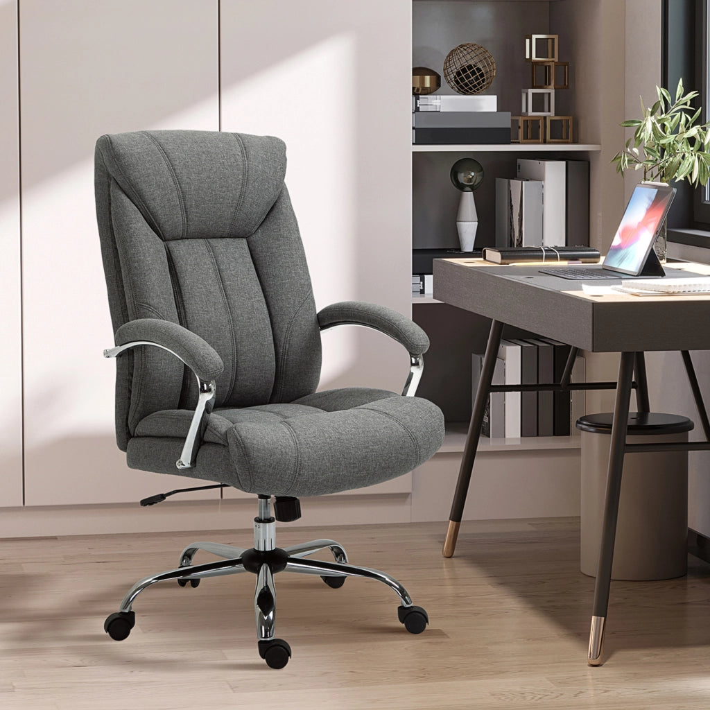 Sedia da ufficio ergonomica ¨C zephmum ¨C regolabile in altezza schienale alto basculante 65x78x118 cm grigio