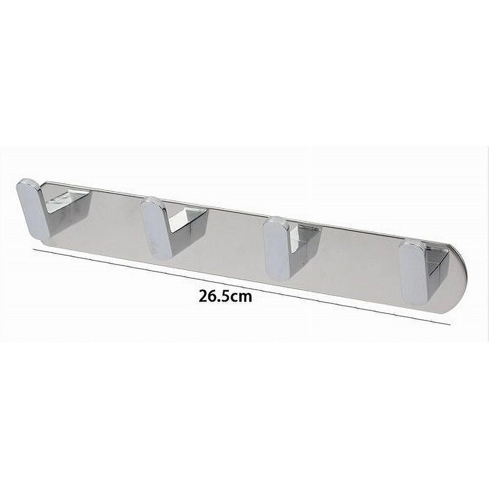 Trade Shop - Appendiabiti Con 4 Ganci Appendino Asciugamano Bagno Casa Cucina Cromato 59733 -