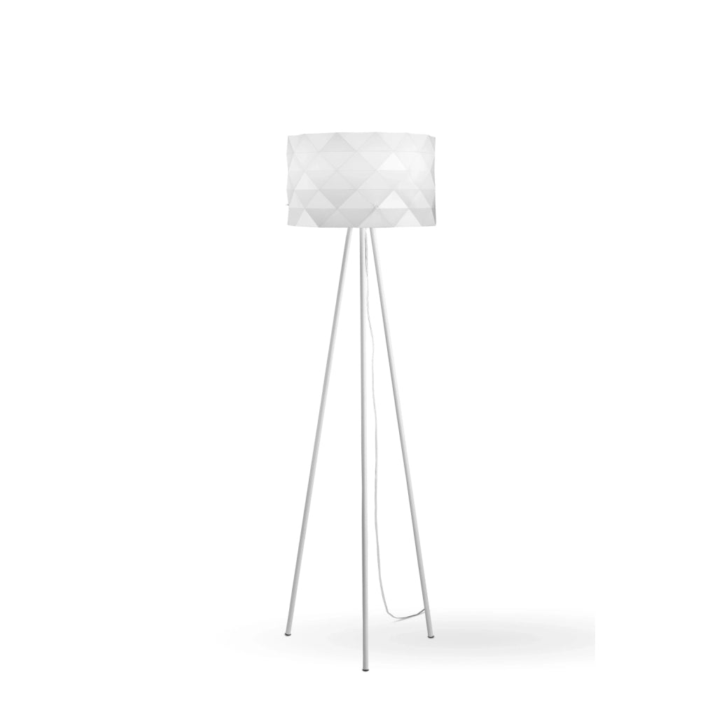Piantana Moderna 3 Piediprisma Polilux ® Bianco E Metallo 1 Luce E27