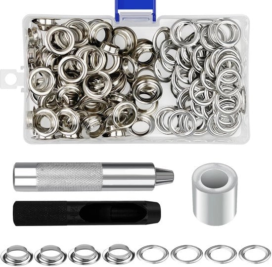 Kit di Grommet per Ogni 100 Stuks - Ogni 10 mm - Kit di Fissaggio - Ogni 100 Stuks - Materiale Corrosione-Resistente - Grommets 10 mm - Ogni 100 Stuks - Set di Gereadegio per Ogni 100 Stuks