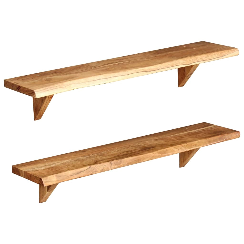 Scaffale di design da parete 2 pezzi 90 cm legno massello 2702231/2