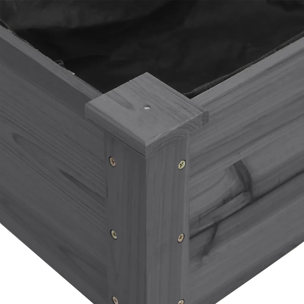 Fioriera con Fodera-Vaso-Contenitore per Piante Grigia 161x45x76cm Legno Massello di Abete