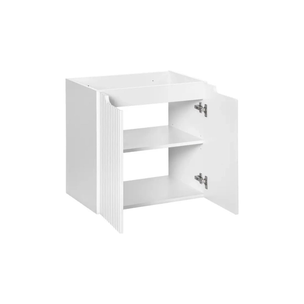 Mobile sottolavabo VANO – 2 ante – Bianco alpino – L60 × P39 × H57 cm – Da appendere