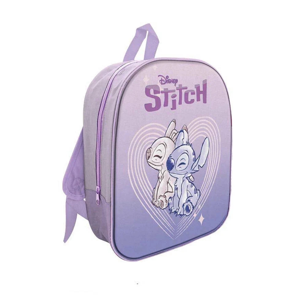 Trade Shop - Zaino Zainetto In Tessuto Stitch E Angel 32 Cm Con Zip Per Scuola Tempo Libero 674129a -