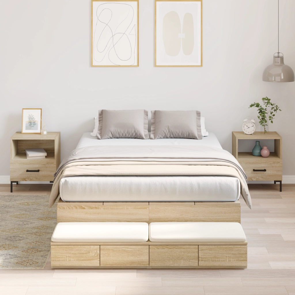 Struttura Letto con Contenitore in Rovere Sonoma 120x190 cm