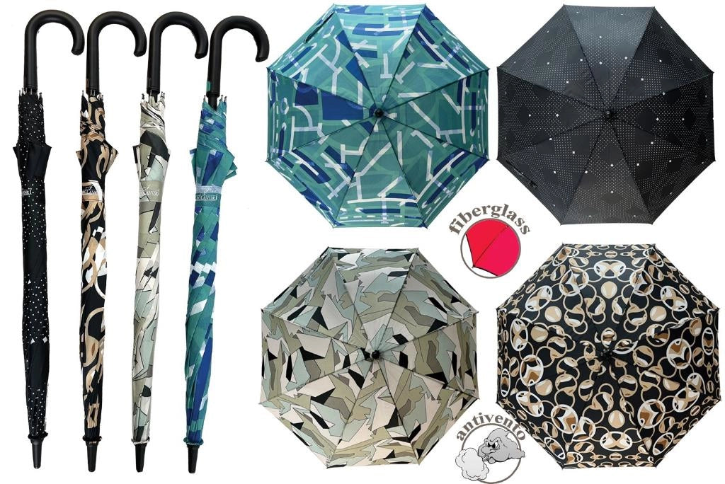 1 Pezzo Ombrello da Pioggia Golf Automatico Donna Fantasia 4 Decori