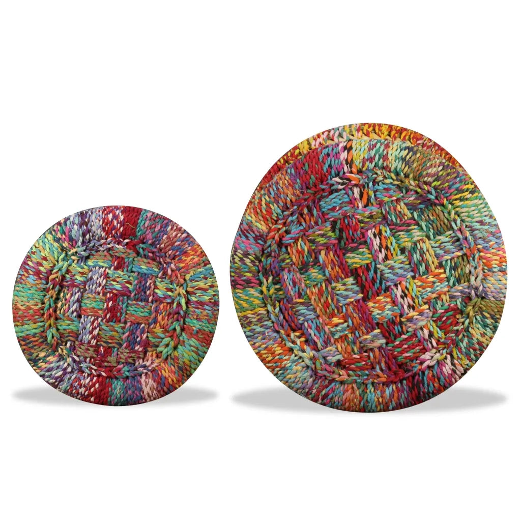 Sgabello con Motivi Chindi 2 pz Multicolore in Bamb¨´ CFW8211226