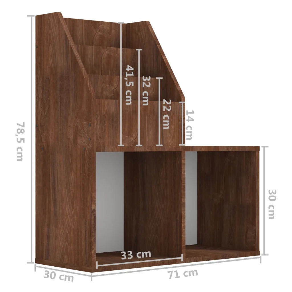 Portariviste per Bambini Rovere Marrone 71x30x78,5cm Legno CFW5924875