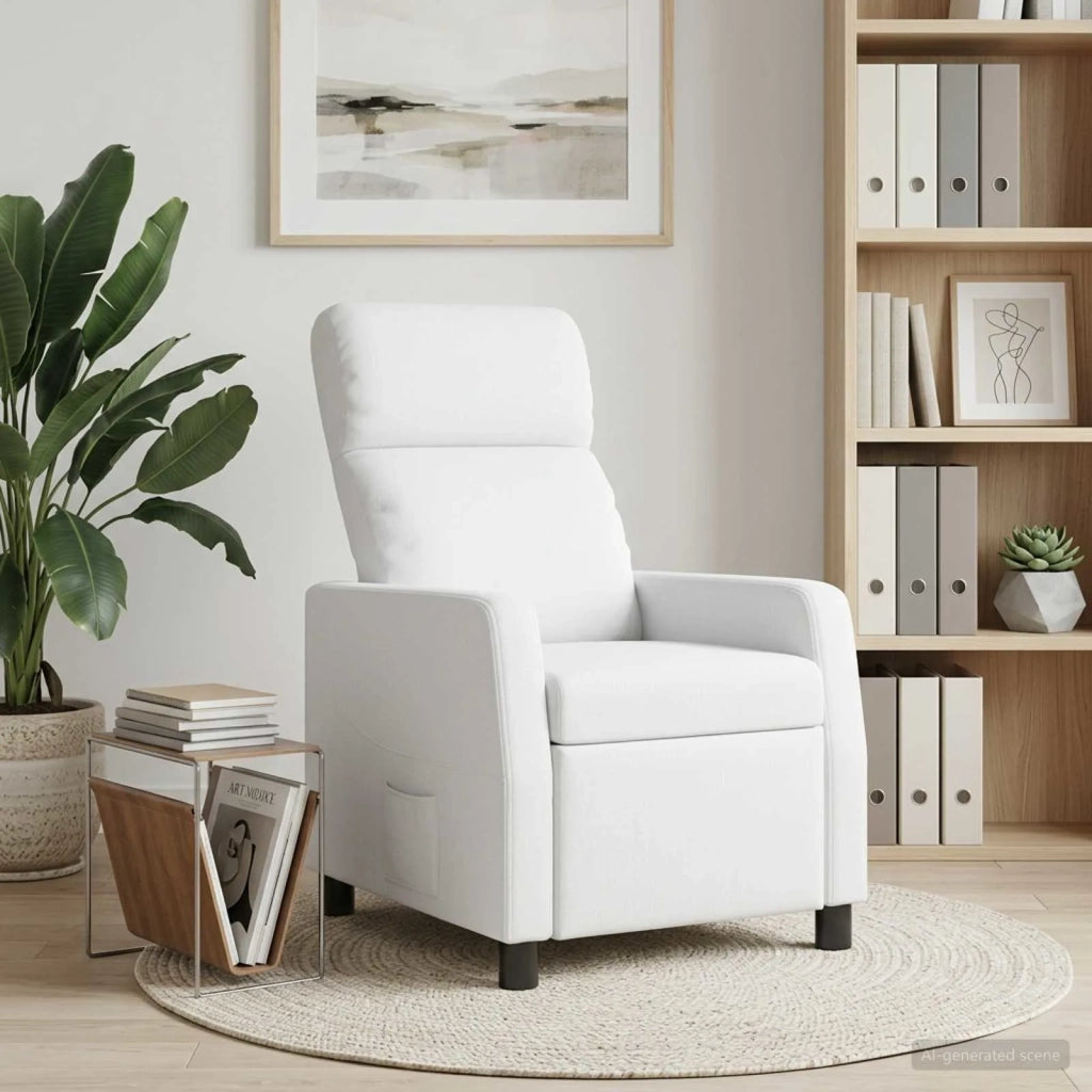 Divano Sedia-Poltrona reclinabile Bianco Tessuto 727182