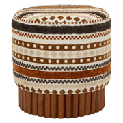 Pouf etnico compatto multicolor in poliestere