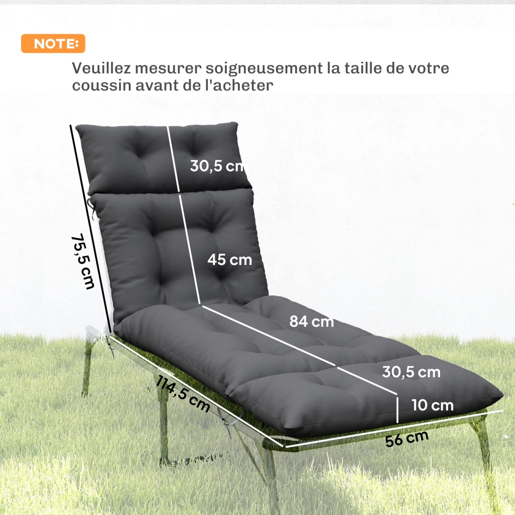 Cuscini per chaise longue ¨C zephmum ¨C grigio scuro 190x56x10 cm