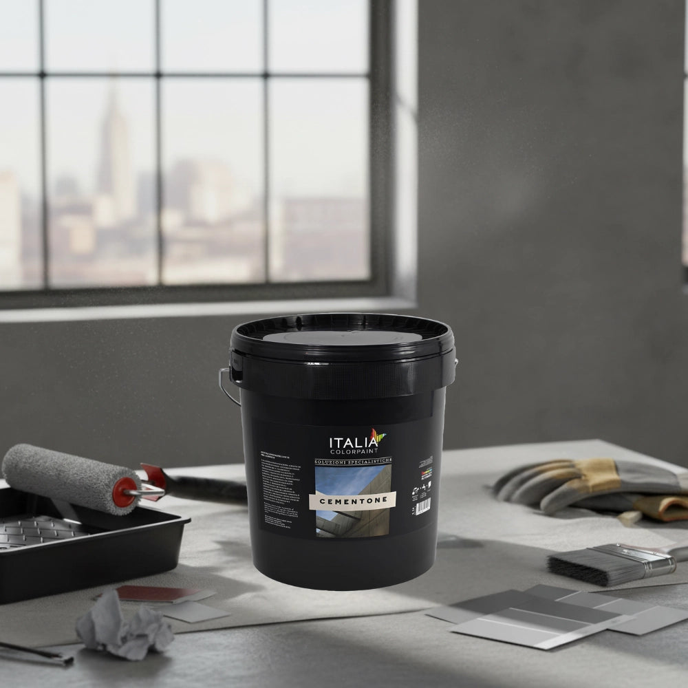 Pittura idrorepellente grigio anticarbonatazione per superfici in cemento *** formato 4 lt, confezione 1
