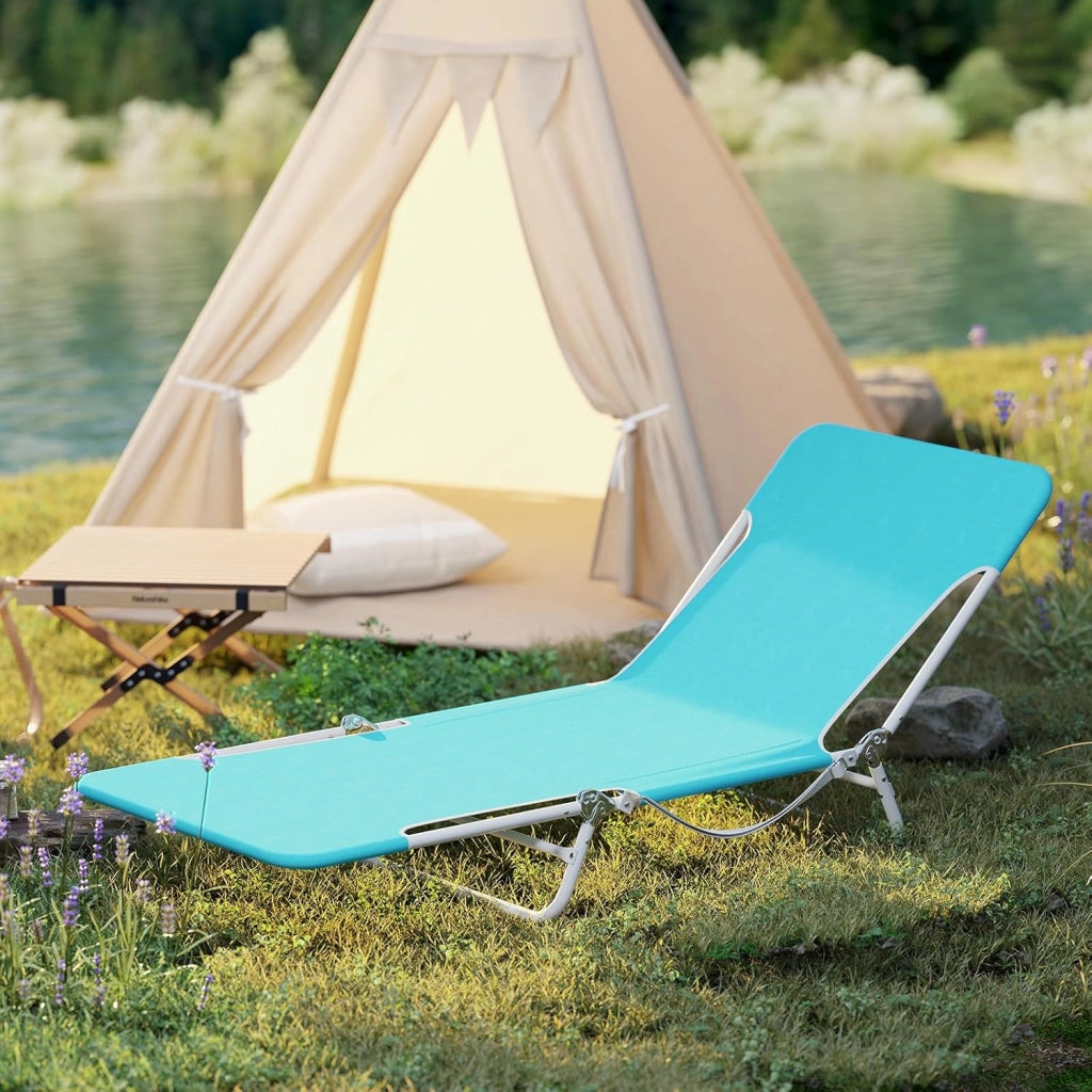Set di 2 Lettini da Spiaggia Pieghevoli e Leggeri, Struttura Resistente Portata Massima 150 kg, Ideali per Spiaggia, Giardino e Cortile, 186 x 55 x 30 cm