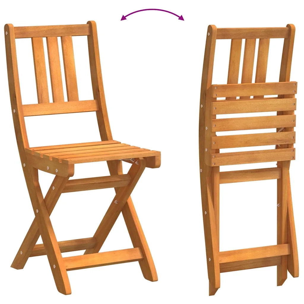 Sedie Bistro da Giardino 2 pcs Legno di Acacia Massello 4105495