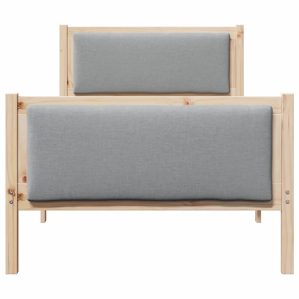 Struttura del letto Grigio chiaro 100 x 200 cm Tessuto