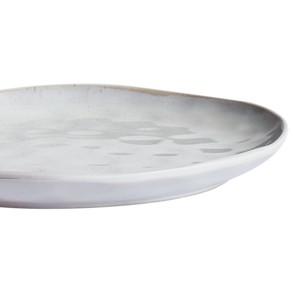 Set di 8 piatti in gres grigio chiaro fatti a mano con smalto reattivo Cucina Sala da pranzo