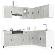 Set Mobili da Cucina 11 pz Porto Grigio Cemento in Truciolato 3314965