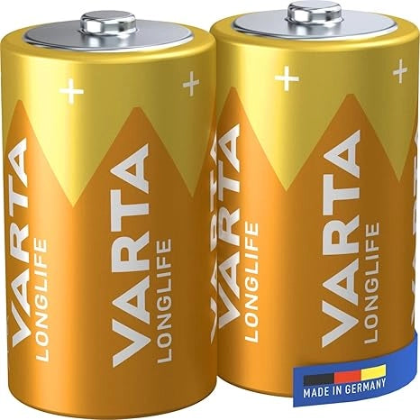PILA TORCIA LONGLIFE 'LR20' Pz 2 - 1,5 V - D- 6 confezione  - VARTA