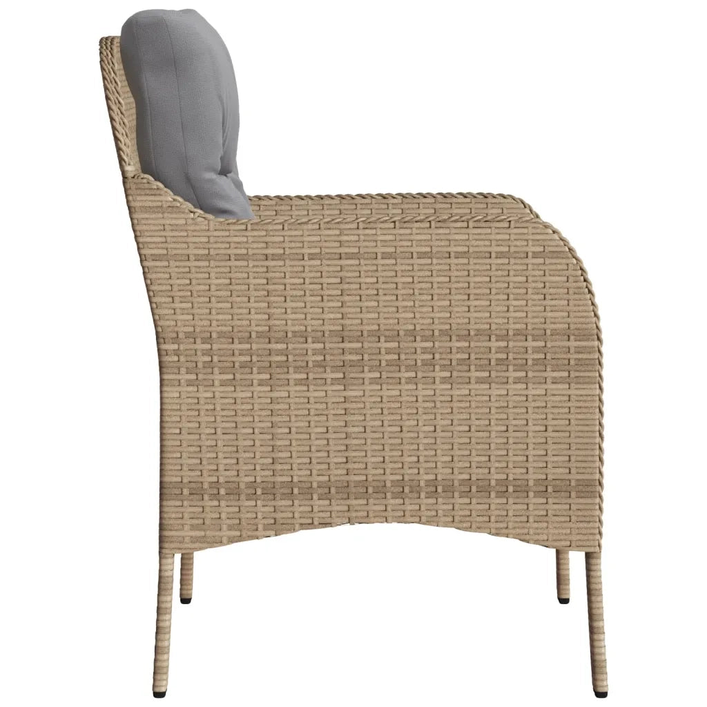 Sedie da Giardino con Cuscini 2 pz | Sedie da Esterno Beige Misto in Polyrattan