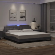 Giroletto con Luci LED Grigio 200x200 cm in Similpelle