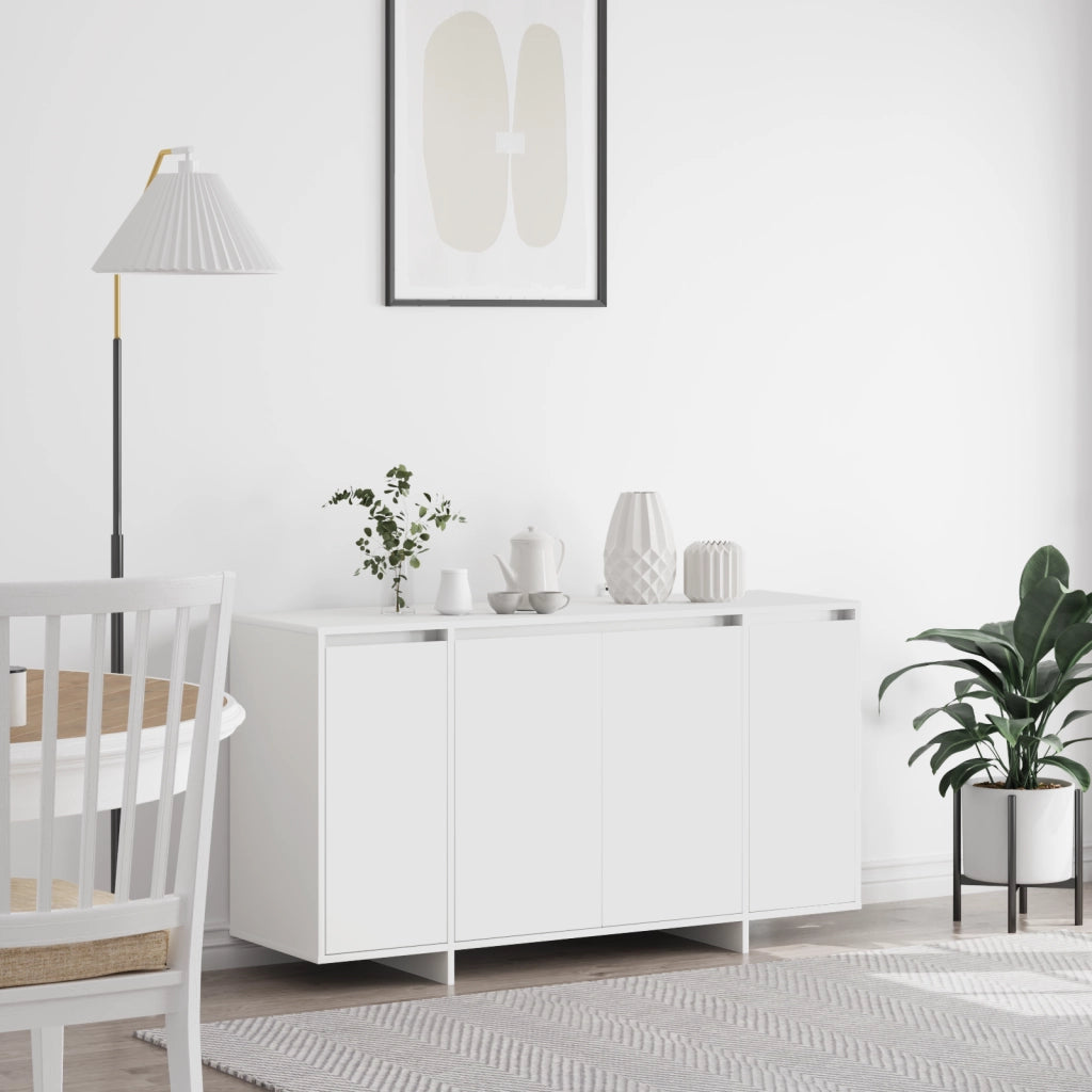 Credenza Bianca Bianca Legno 135 x 41 x 75 cm Credenza Bianca