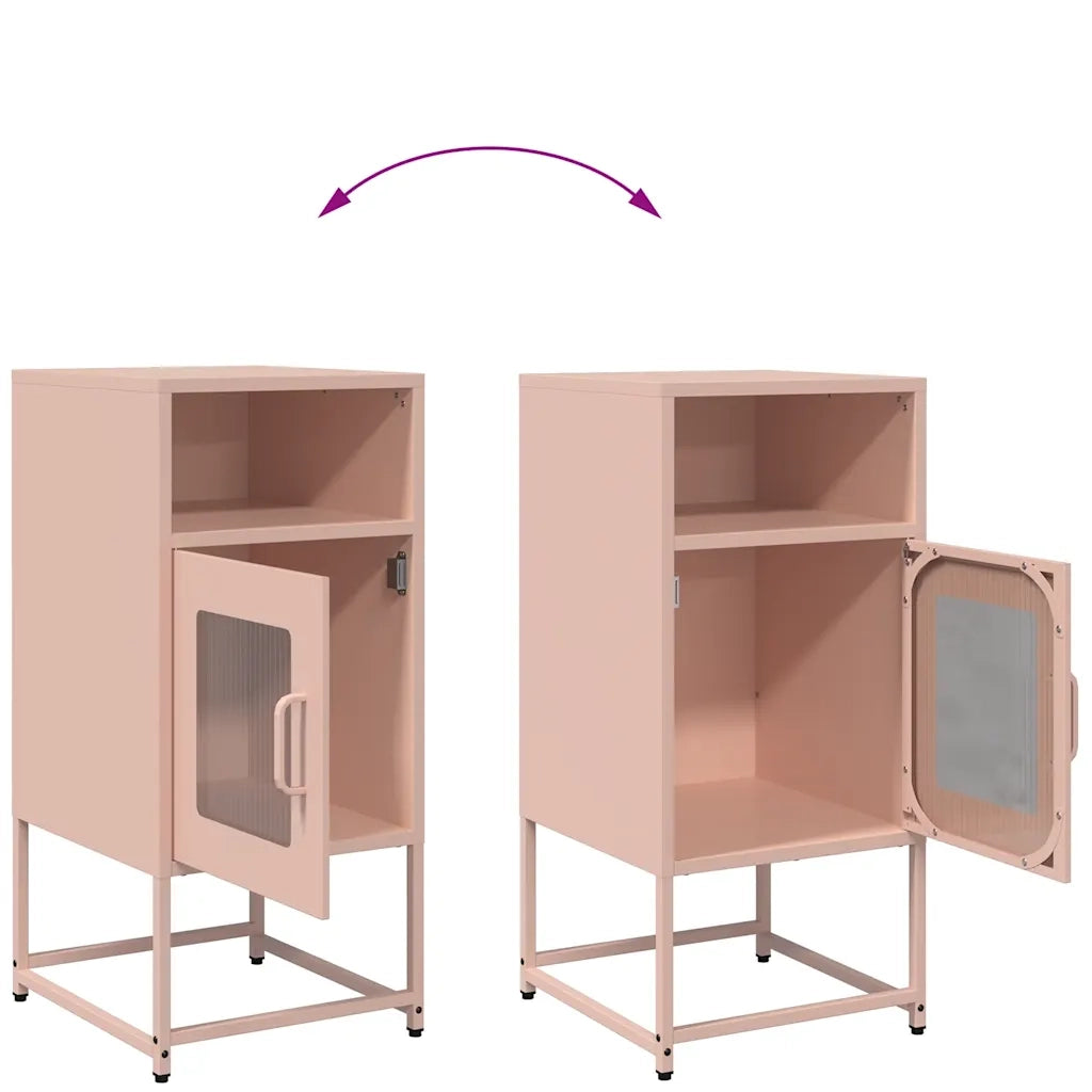 Comodino Rosa 36x39x78 cm in Acciaio Laminato a Freddo