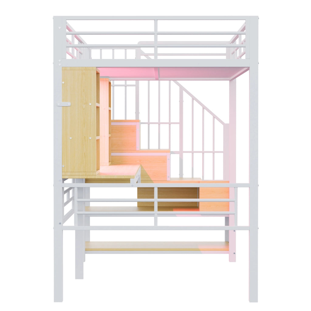 LETTO A CASTELLO multifunzione con scrivania 90 x 200 cm bianco