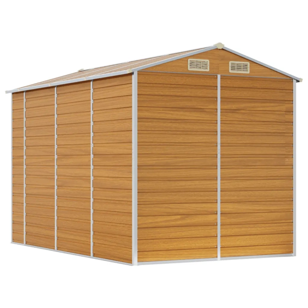 Casetta da giardino marrone chiaro 191x300x198 cm in acciaio zincato 3188277