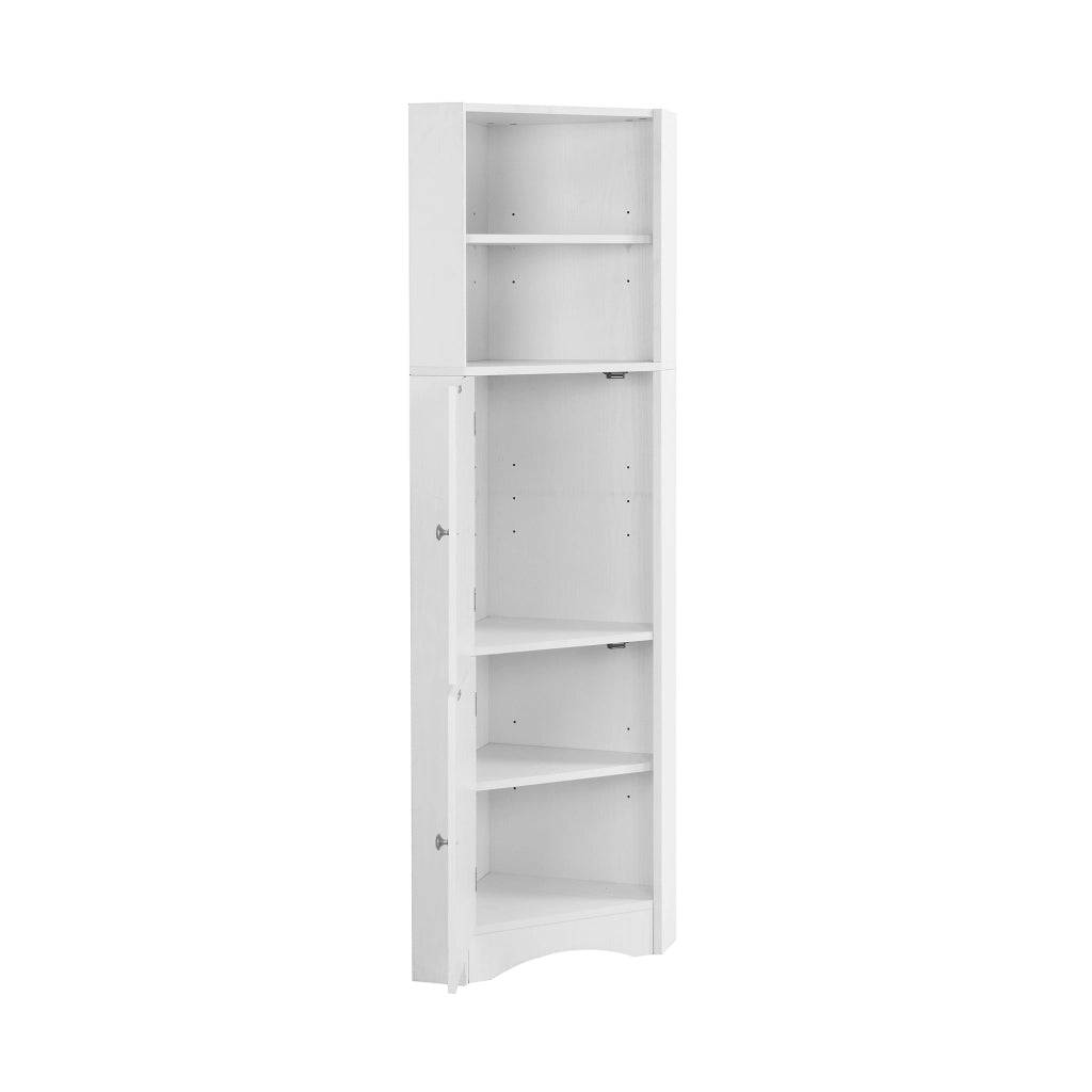 Mobile bagno angolare moderno in pannello truciolare bianco; 120 x 55 x 13 cm