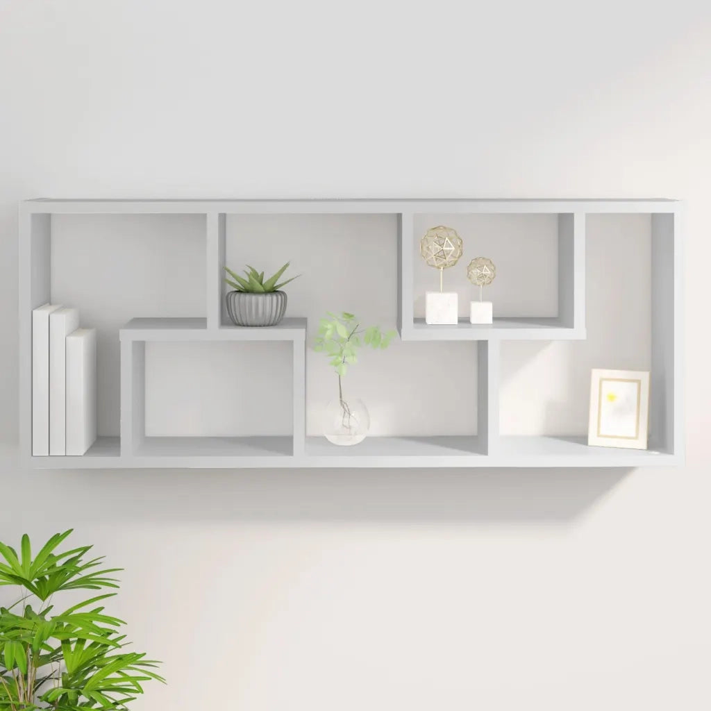 Scaffale a Parete Bianco 36x16x90 cm in Legno Multistrato 803011