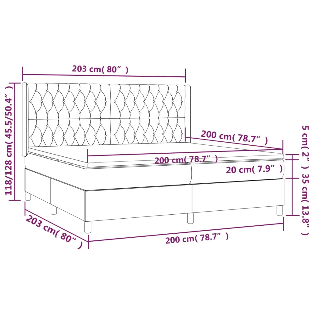 Giroletto a Molle con Materasso Tortora 200x200 cm in Tessuto 3131701