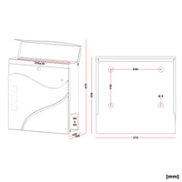 Cassetta postale con vano portagiornale V28 bianco 370 x 105 x 370 mm