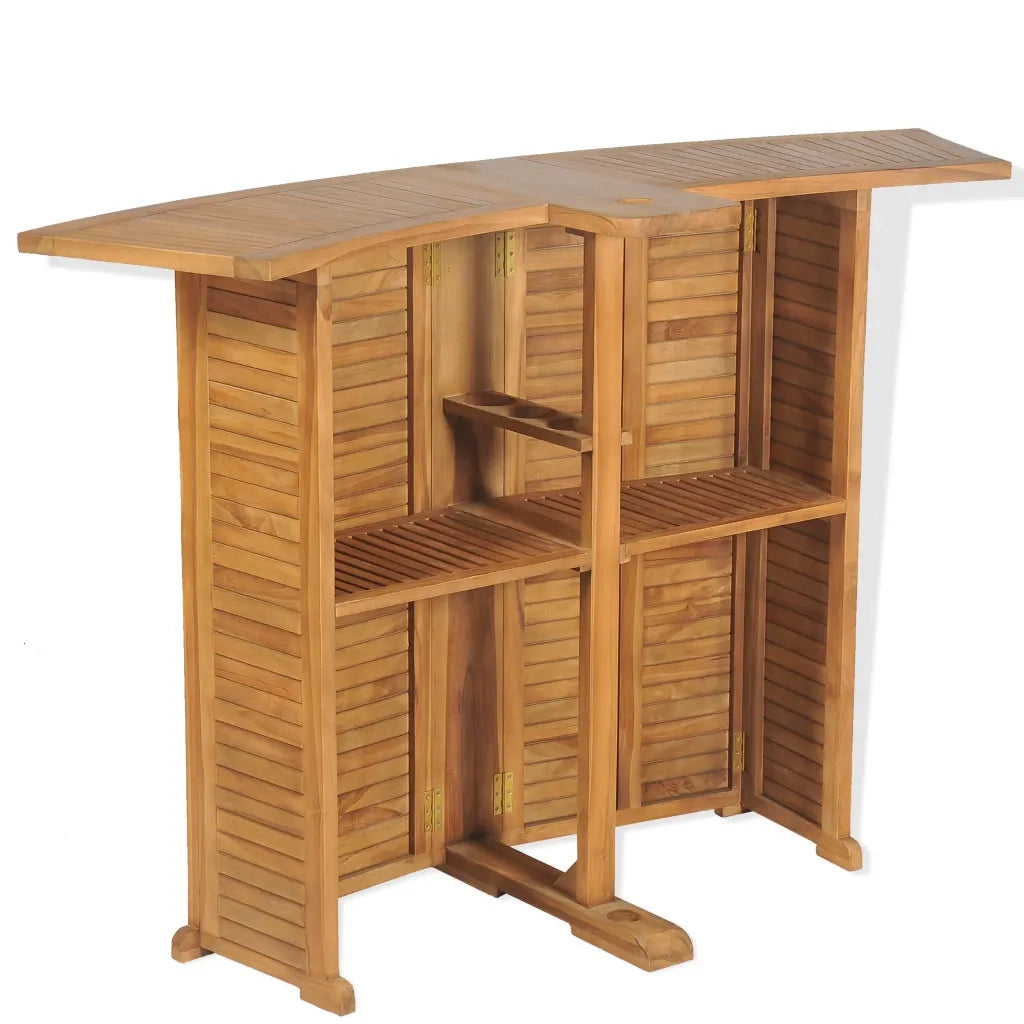 Set da Bistrot 3 pz con Sedie Pieghevoli in Massello di Teak 43805